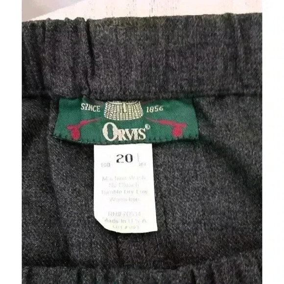 VINTAGE Orvis Skirt Women 20 Gray Polyester A-Line Pull On Elastic Waistband - Picture 6 of 7